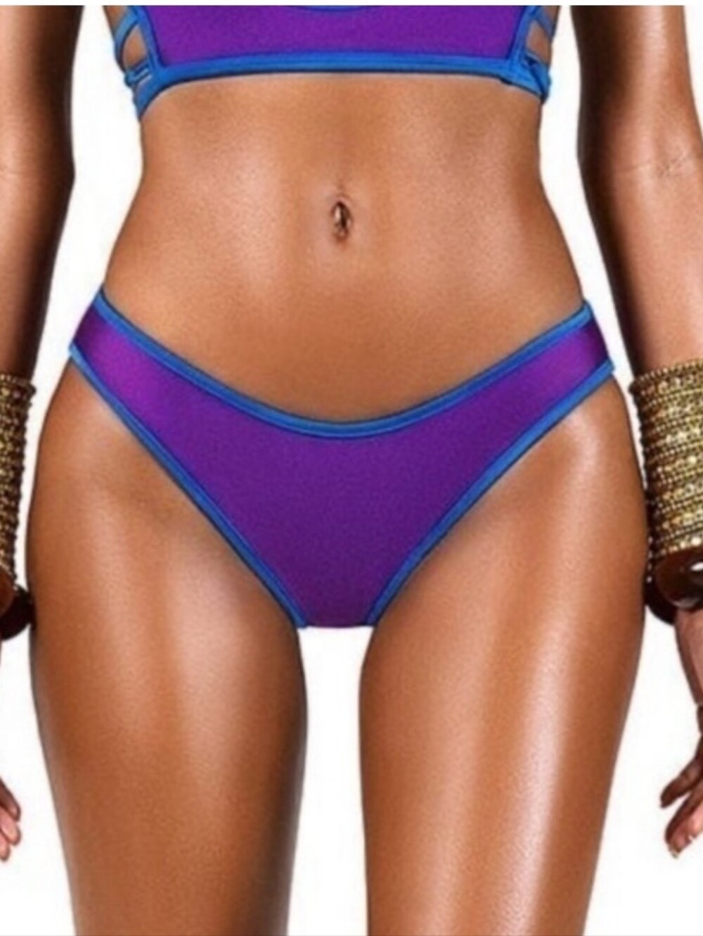 New BFYNE Swim LEZA Bikini Bottom Purple Blue Medium